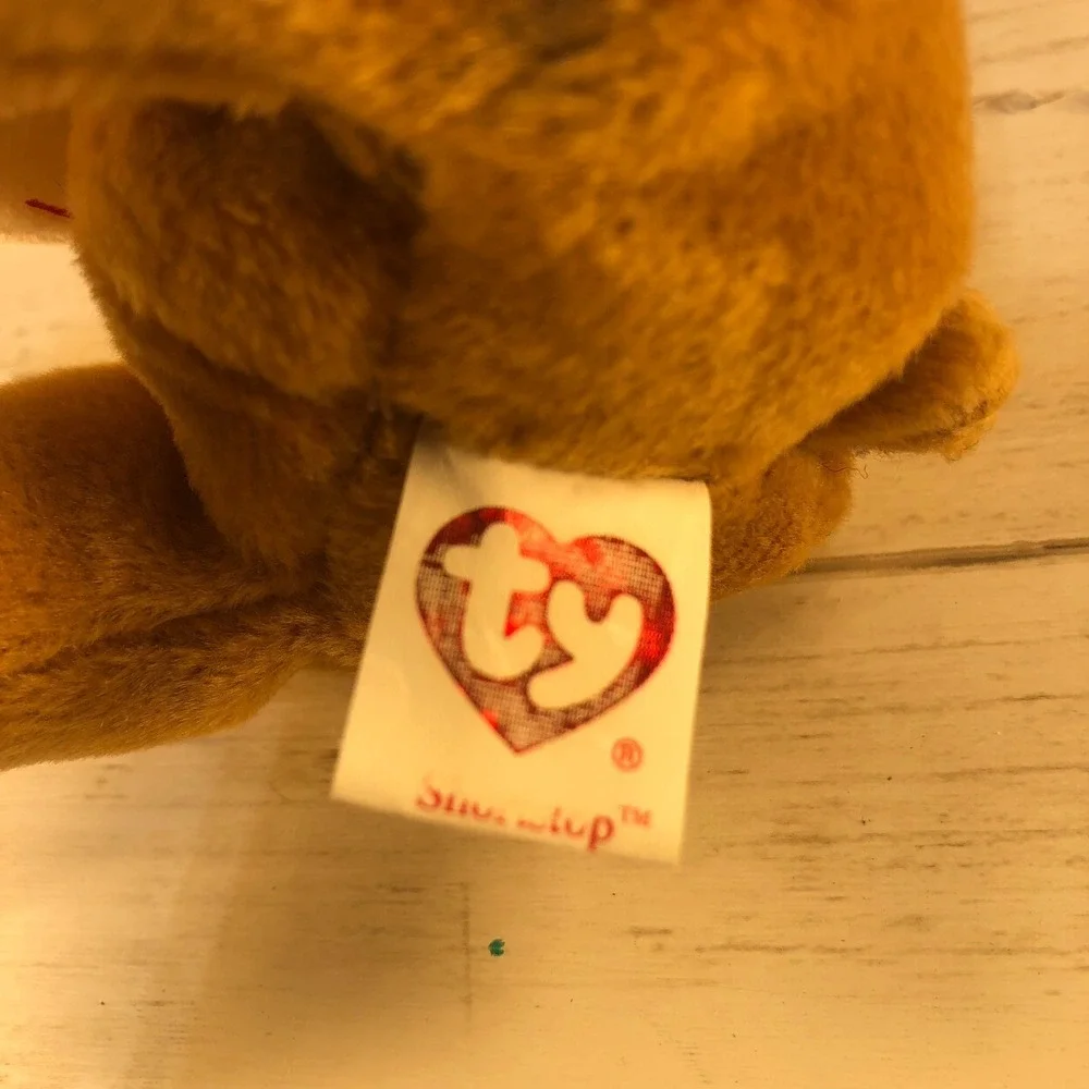 Ty Beanie Babies Shortstop Baseball Bear Brown Plush Toy‎ 2005